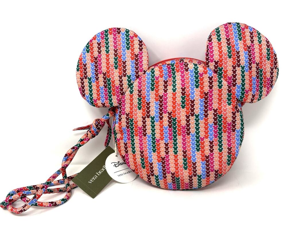 Vera Bradley Mickey Mouse Meadow Stripe Crossbody Bag EXACT Ears NWT Figural